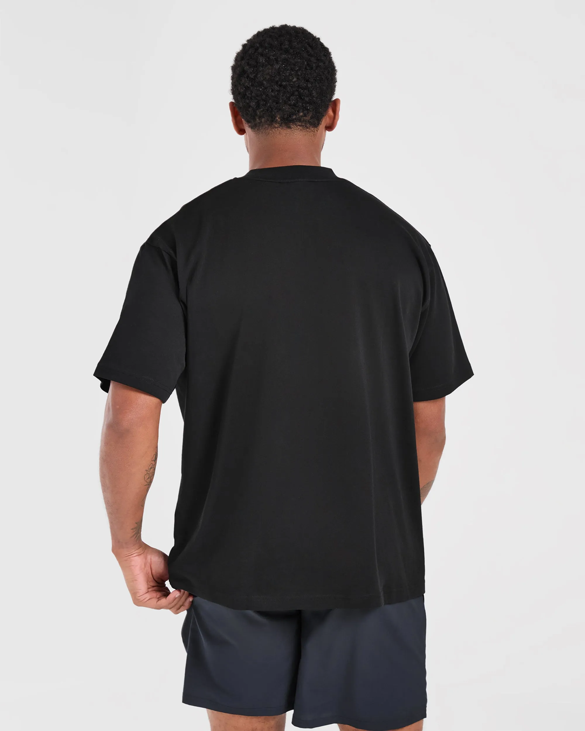 Classic Trend Look Athletics Oversized T Shirt - Black