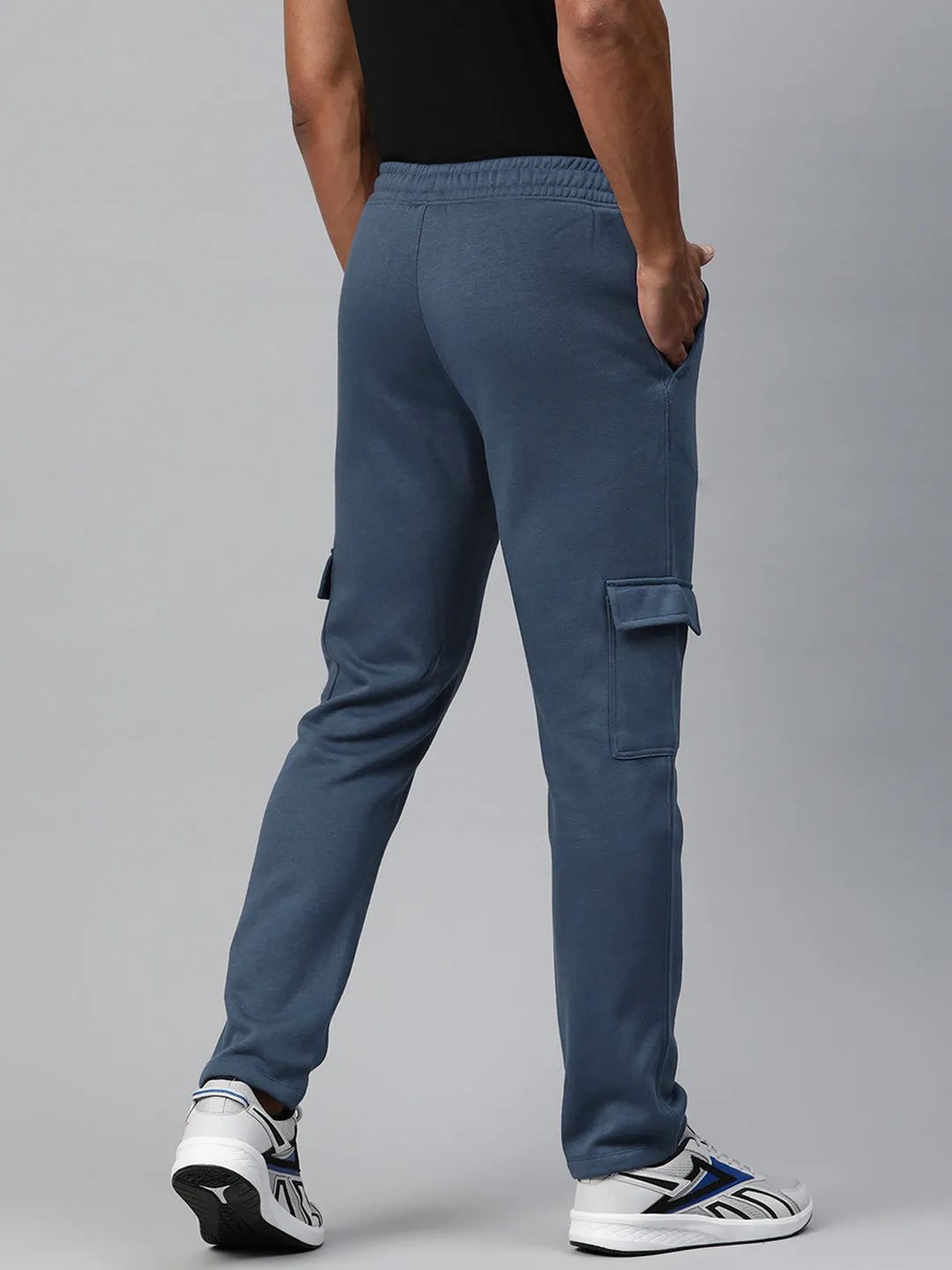 Alcis Men Solid Regular Fit Cargo Track Pants StainResistantCoating