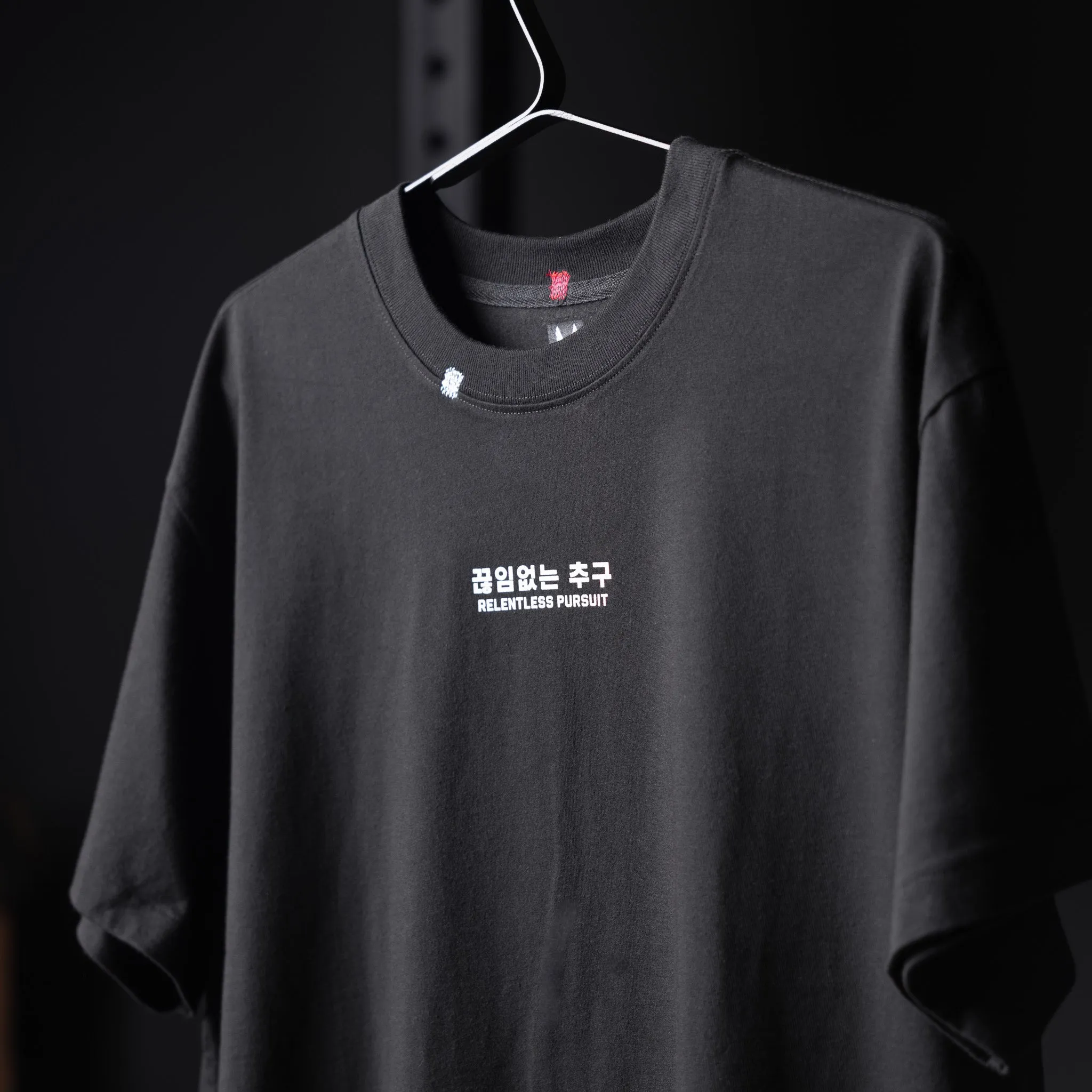 0797. Tech Essential? Relaxed Tee - Black "RP Wings Stack" Daily Fashion