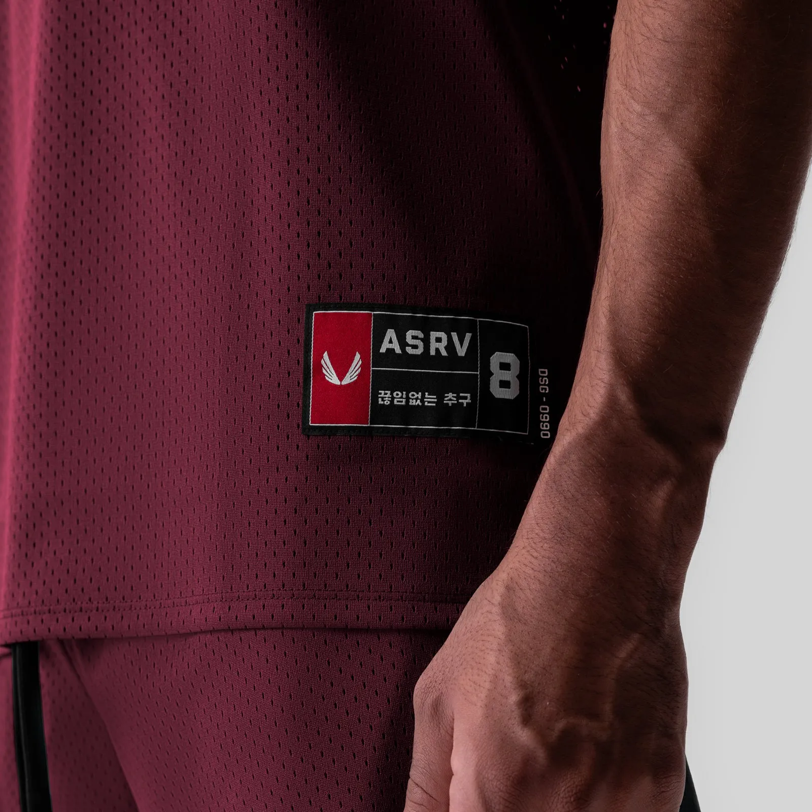 rectangular shape 0990. Ion-Mesh Basketball Jersey - Crimson