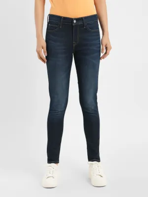Plain Comfort Women's 710 Blue Skinny Fit Mid Rise Jeans
