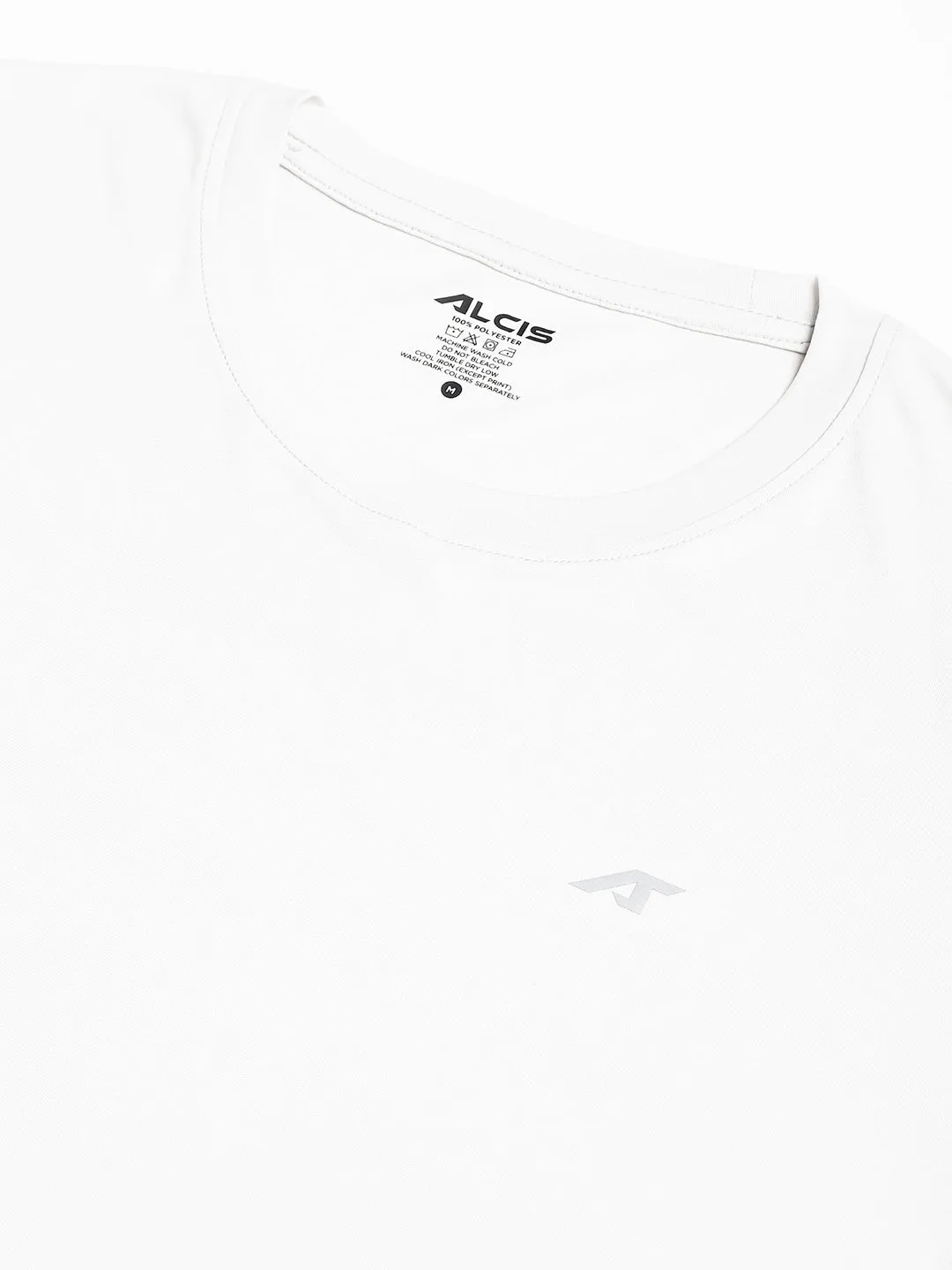 Alcis Men Light Grey Anti-Static Soft-Touch Slim-Fit Sports for All Round Neck Wonder T-Shirt Smart Casual