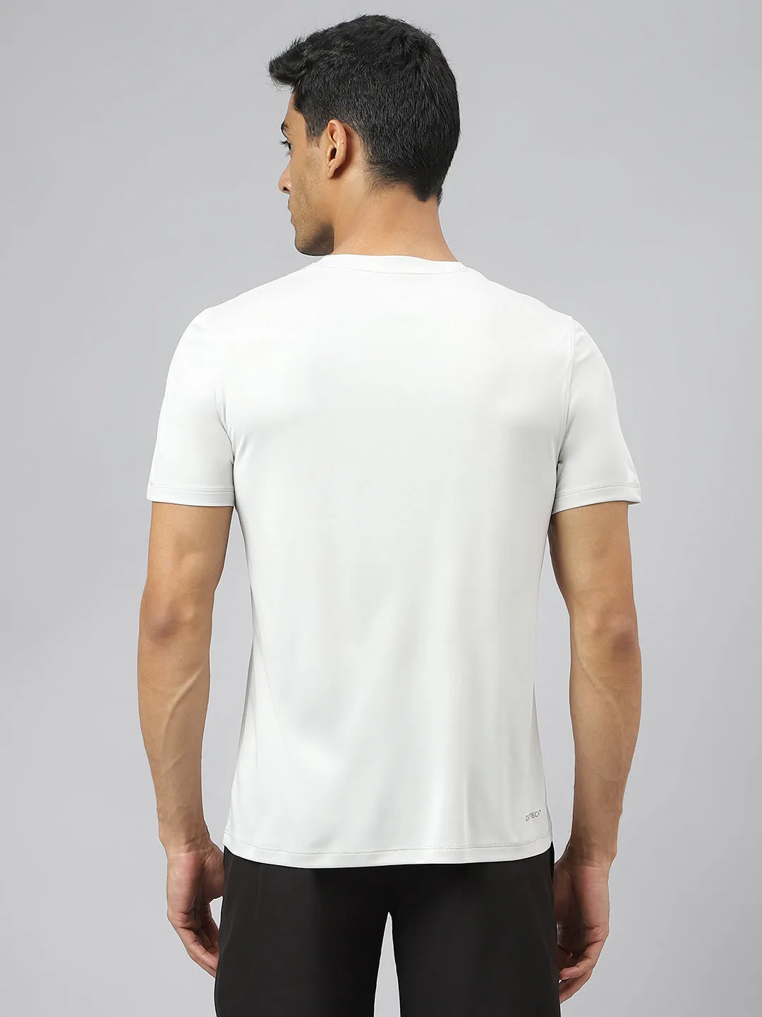 Alcis Men Light Grey Anti-Static Soft-Touch Slim-Fit Sports for All Round Neck Wonder T-Shirt FadeResistant SoftenedEdges