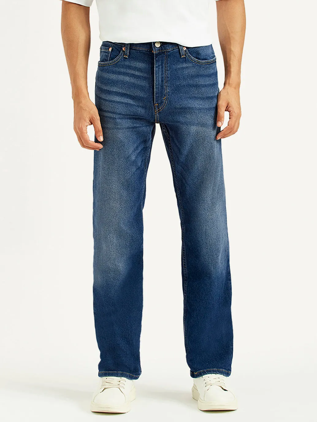 Men's 541 Blue Athletic Tapered Fit Mid Rise Jeans City Walk Smooth