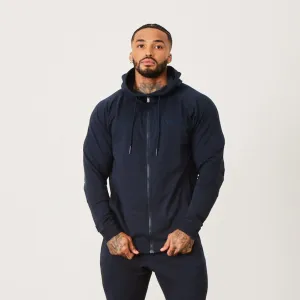 Feathery accents Vanquish Eclipse V2 Navy Blue Full Zip Front Hoodie