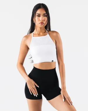 Stay Fresh Athletic Cut Margo Mesh Tank - White