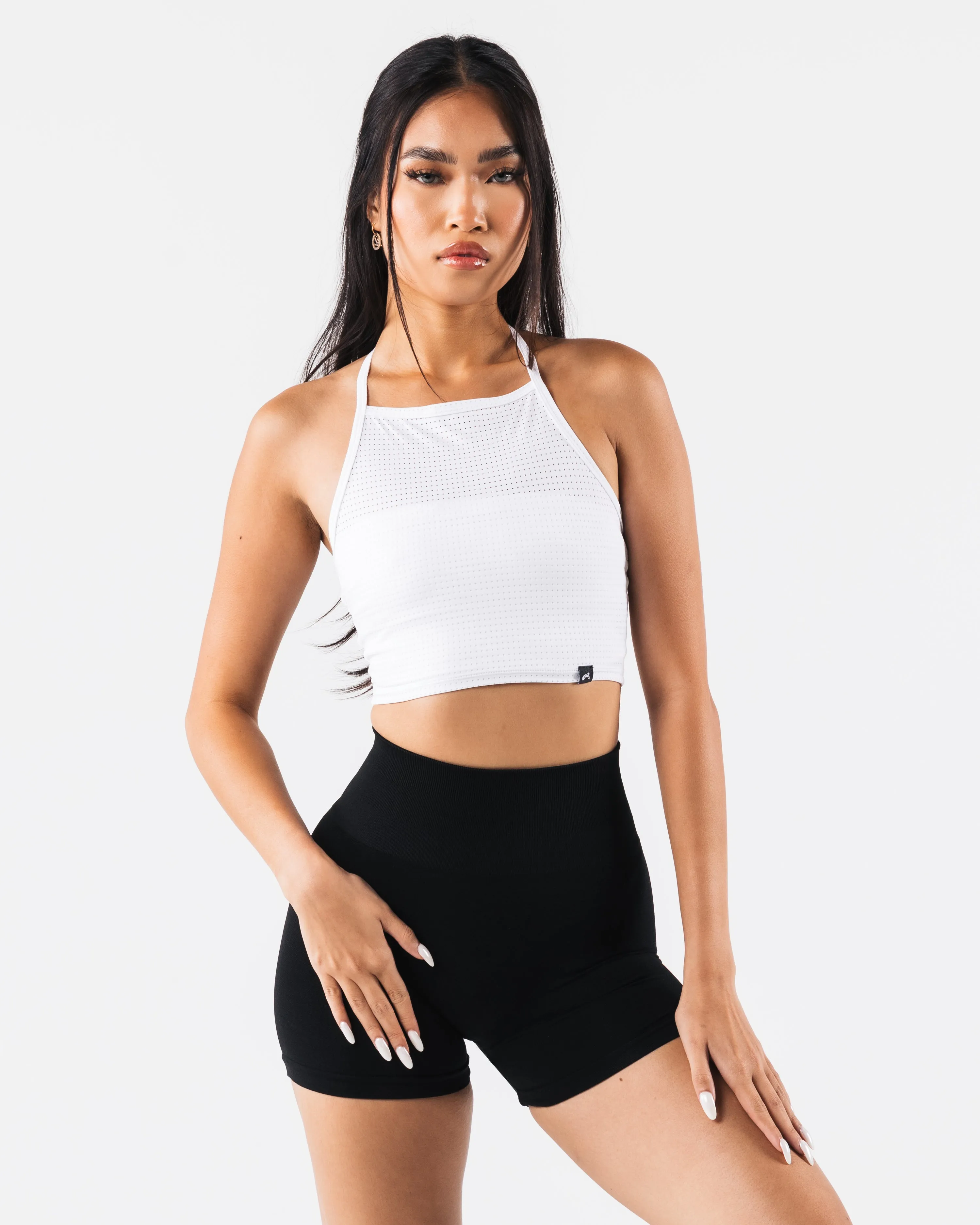 Stay Fresh Athletic Cut Margo Mesh Tank - White