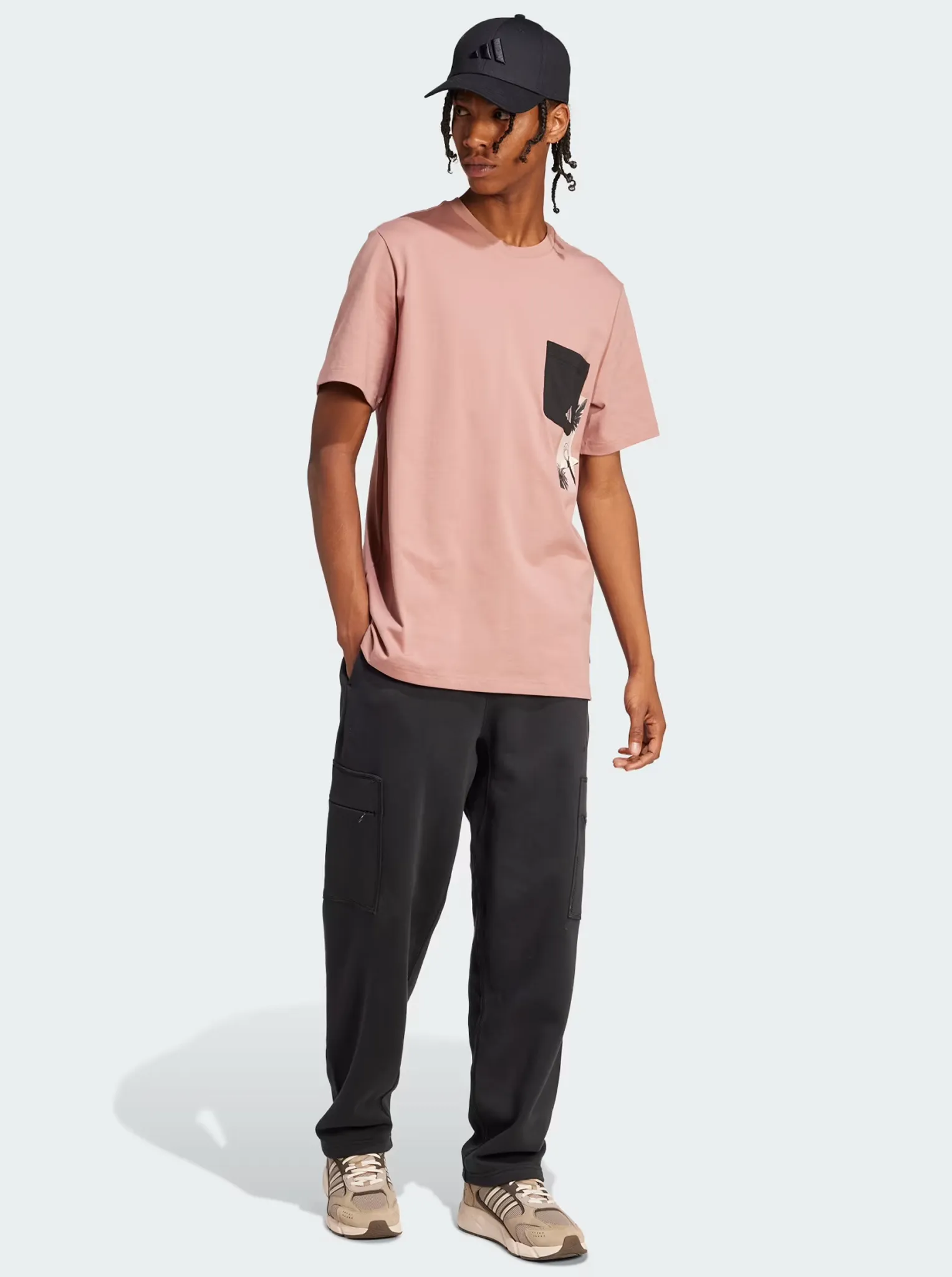 All SZN Fleece Graphic Loose Cargo Pants Breathable Mesh Panels