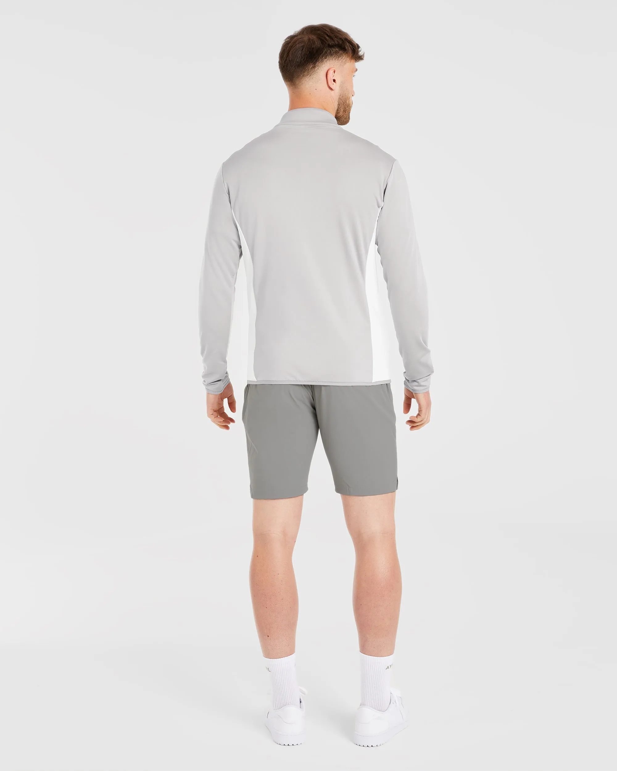 Performance 1/4 Zip Pullover - Grey Fishing wear Structured Hood Shape