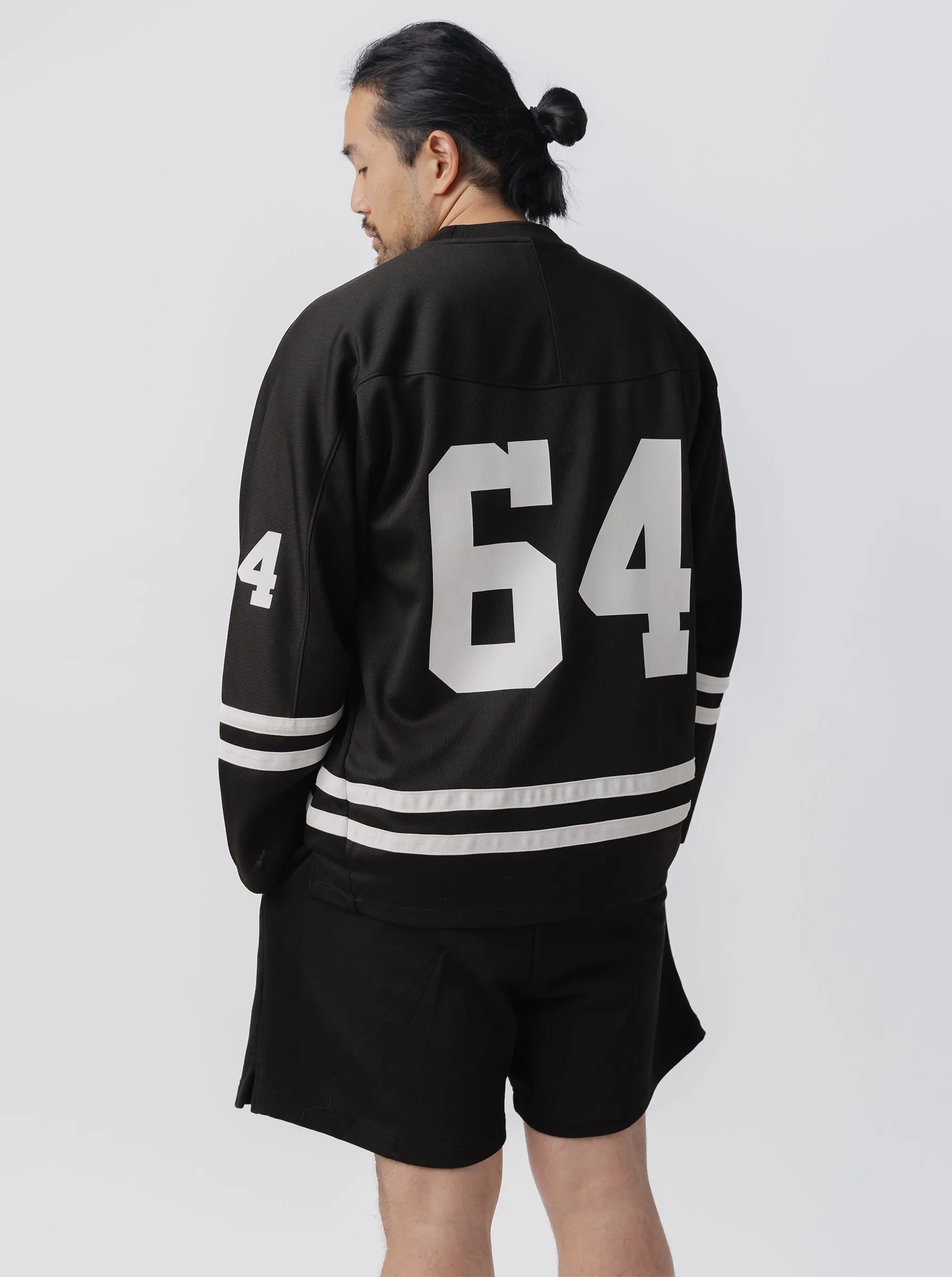 UPF Protection Chipmunk like Varsity Hockey Jersey in Court Black