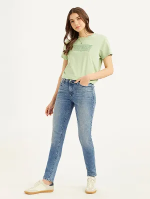 Base Style Women's 711 Blue Skinny Fit Mid Rise Jeans