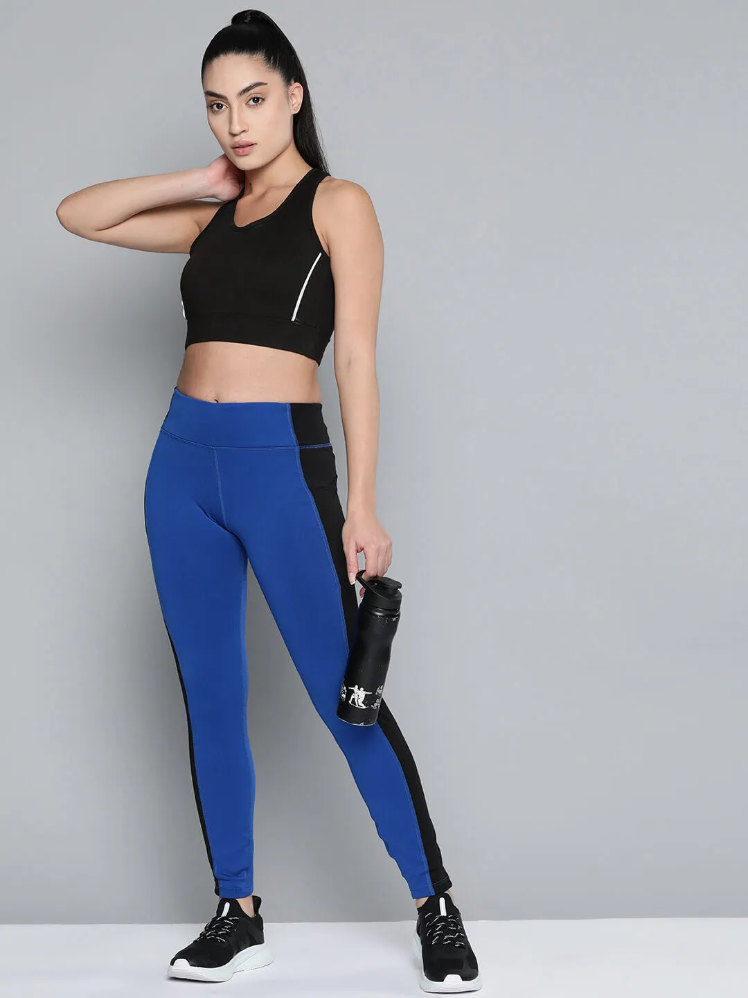 Thermal Warm Home Lounge Luxury Choice Weekend Trip Alcis Women Blue Black Colorblocked Sports Tights