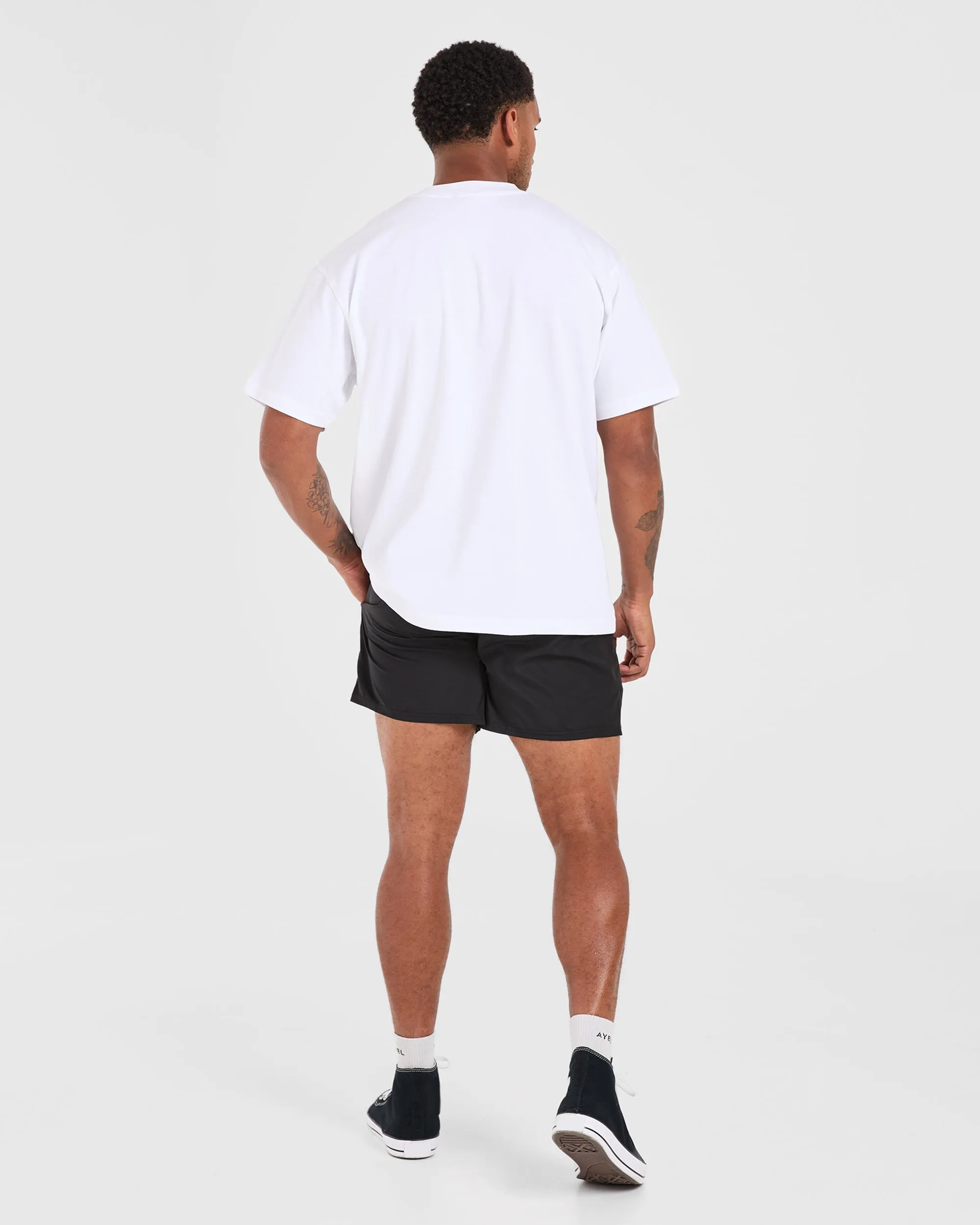 Core 5" Shorts - Black Relaxed Cut Low Profile Zipper