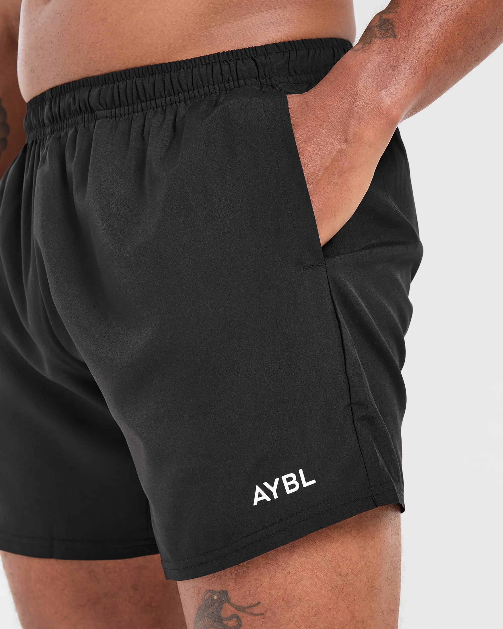 Zipper pockets Durable Stitching Core 5" Shorts - Black