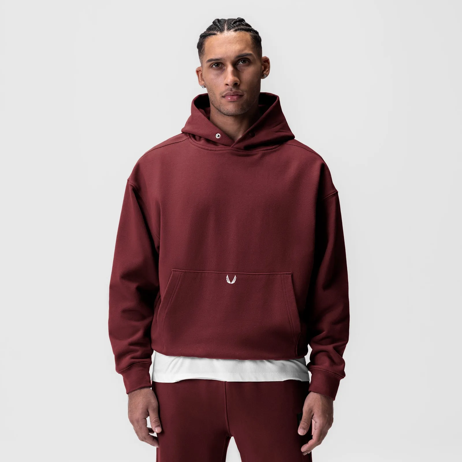 0648. Tech-Terry? Hoodie - Crimson Brushed Interior Parade wear