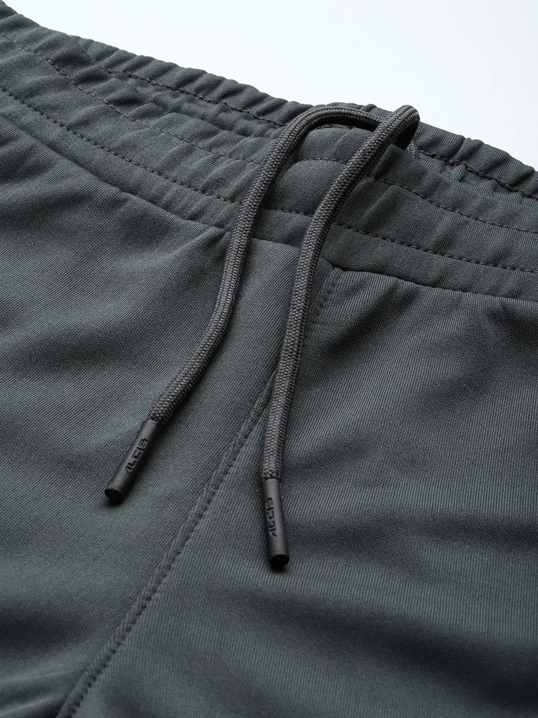 Versatile Look Stain Repellent Coating Alcis Men Grey Solid Track Pants