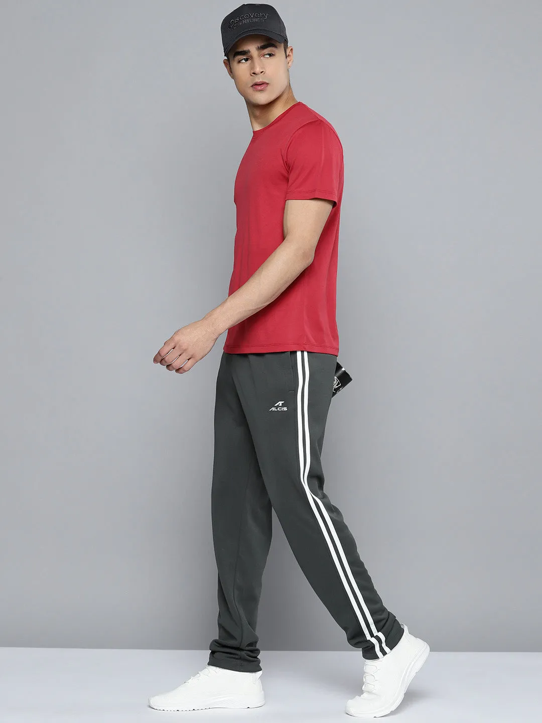 Alcis Men Grey Solid Track Pants Air Comfort