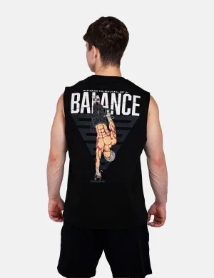 TearResistantMaterial Gym Safe Anime Oversized Tank Top Balance Men