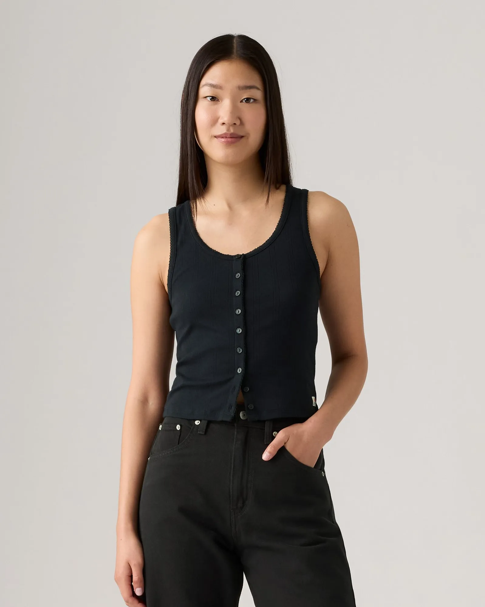 Street Fashion Affordable Outdoor Ready Levi's? Womens Dry Goods Pointelle Tank Top - Anthracite Night
