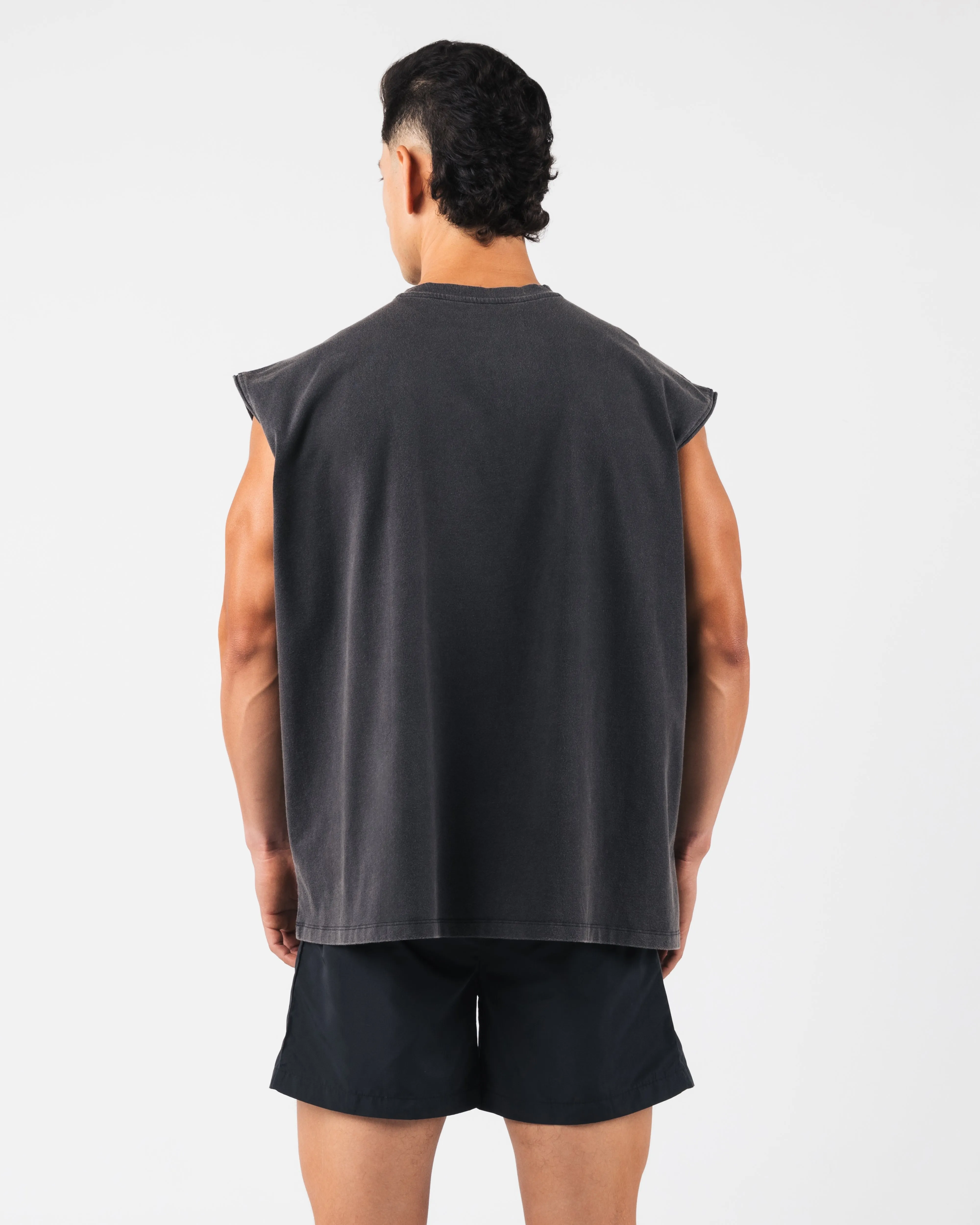 continuous operation Vintage Muscle Tank - Black