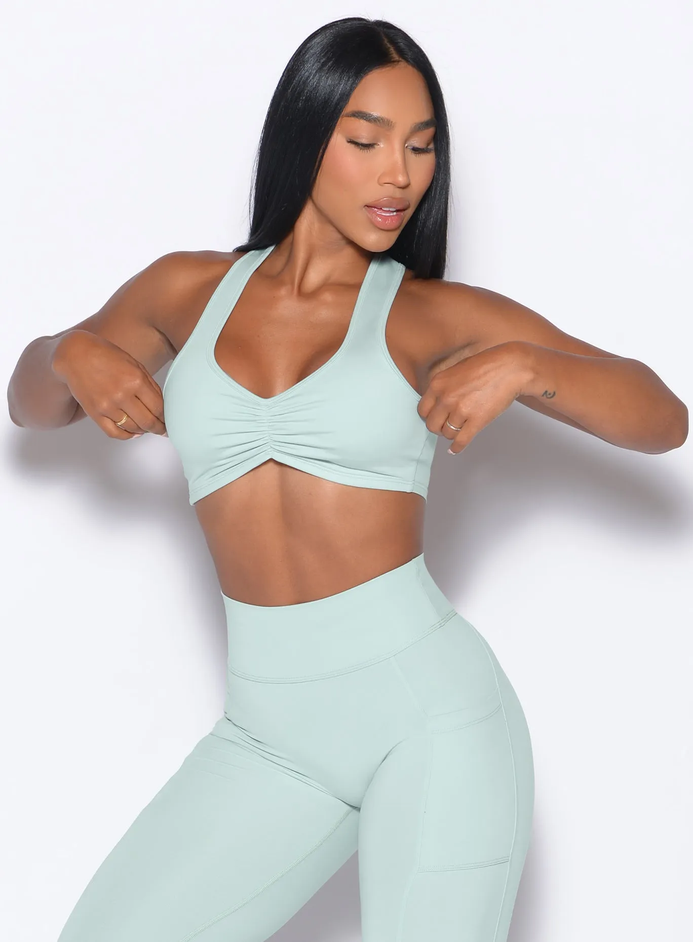 Quick Dry Fabric Scrunch Tank Bra