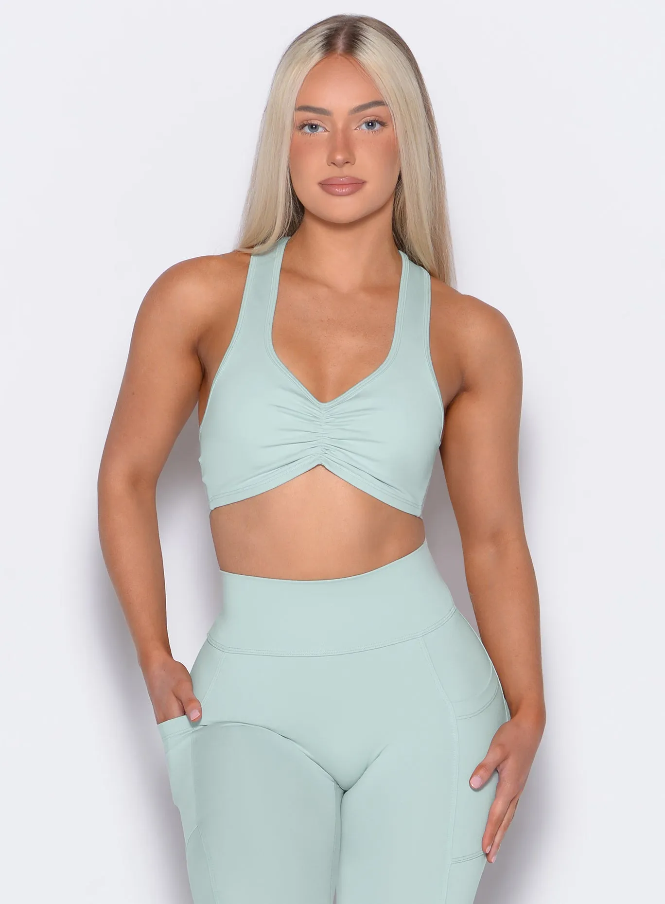 Reinforced Shoulder Structure Scrunch Tank Bra