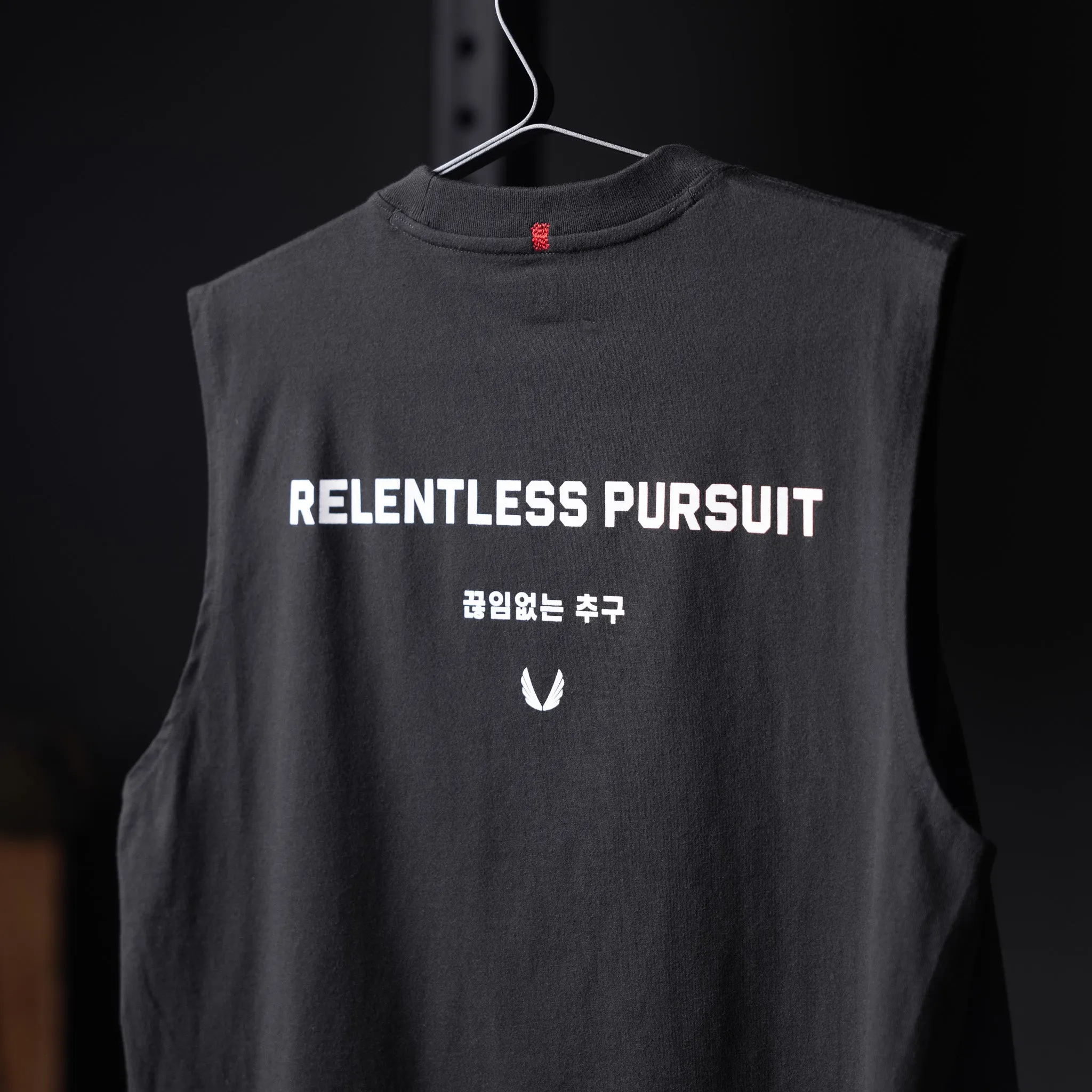 0807. Tech Essential? Relaxed Cutoff - Black "RP Wings Stack" Antibacterial Fiber Blend