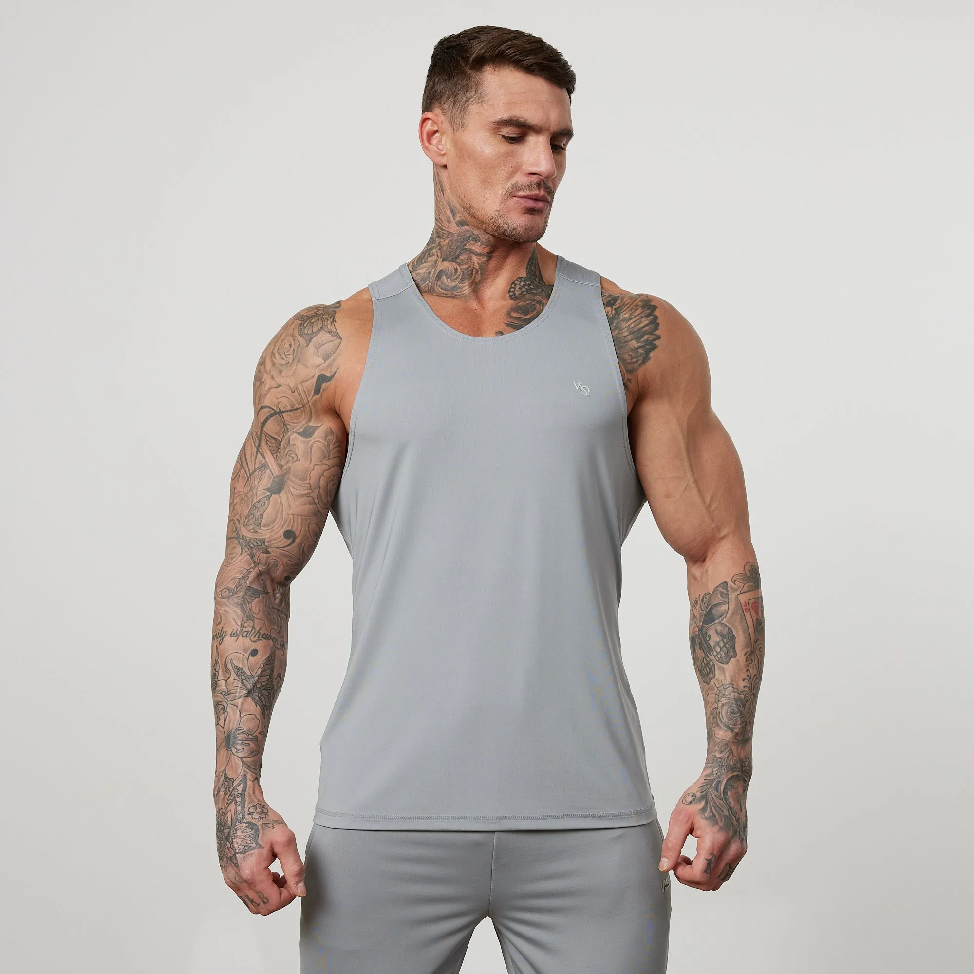 land mobile Vanquish Essential Steel Grey Performance Tank Top