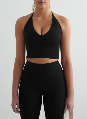 Black Shape Seamless Cross Back Bralette Soft Layer Secure Fit Design