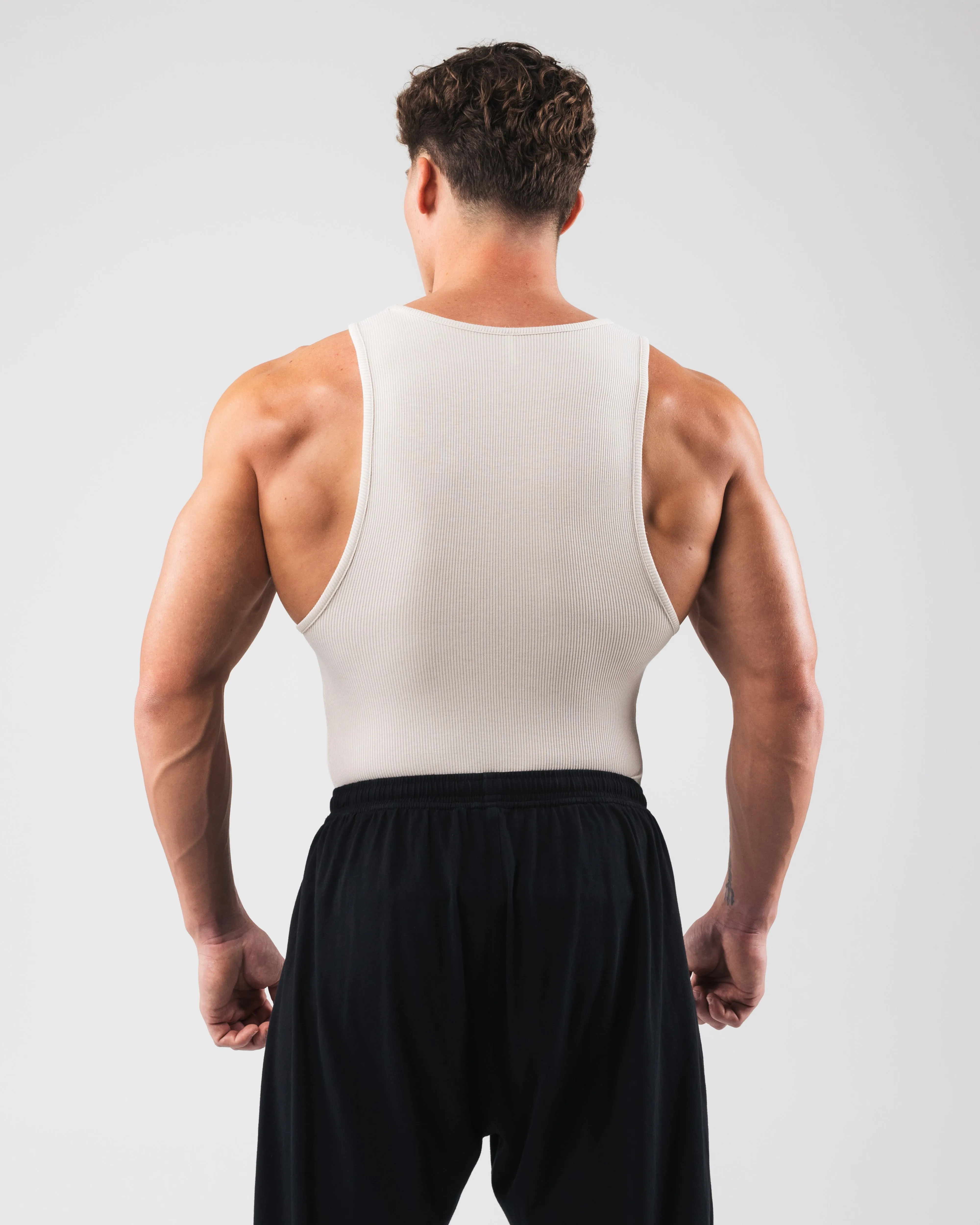 Heavy - duty land based Zero Ribbed Tank 2pk - Cream