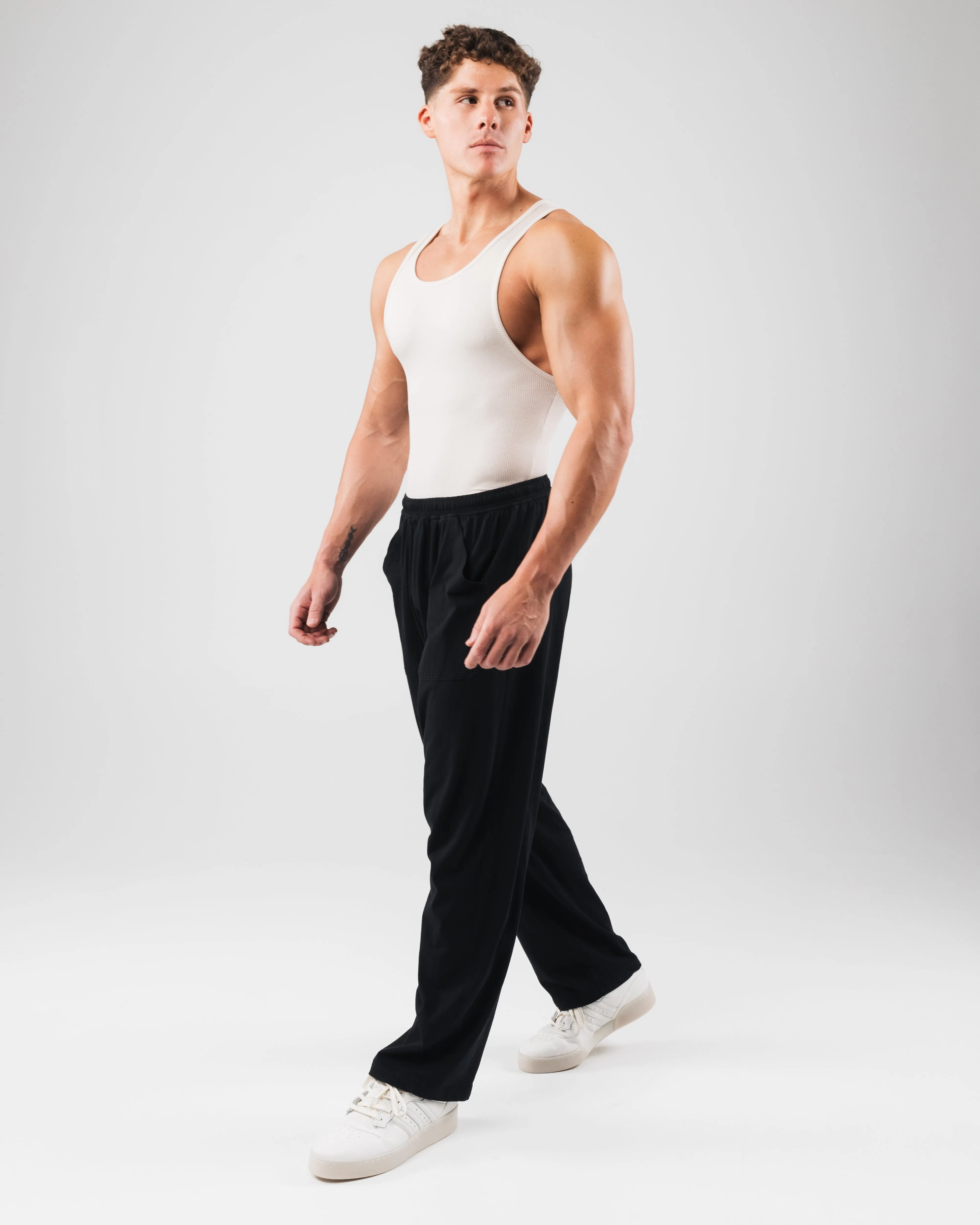 High Collar Design Zero Ribbed Tank 2pk - Cream