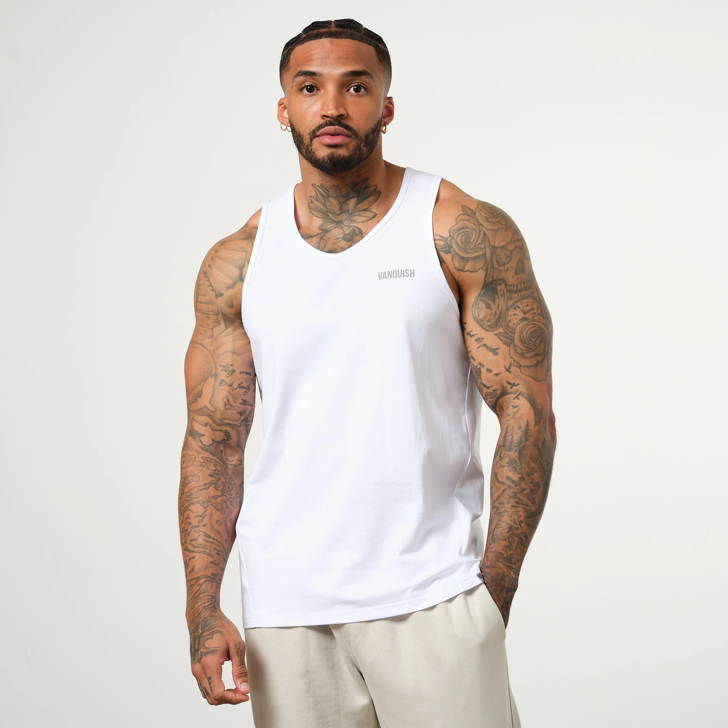 Next - generation Vanquish Essential White Regular Fit Tank Top