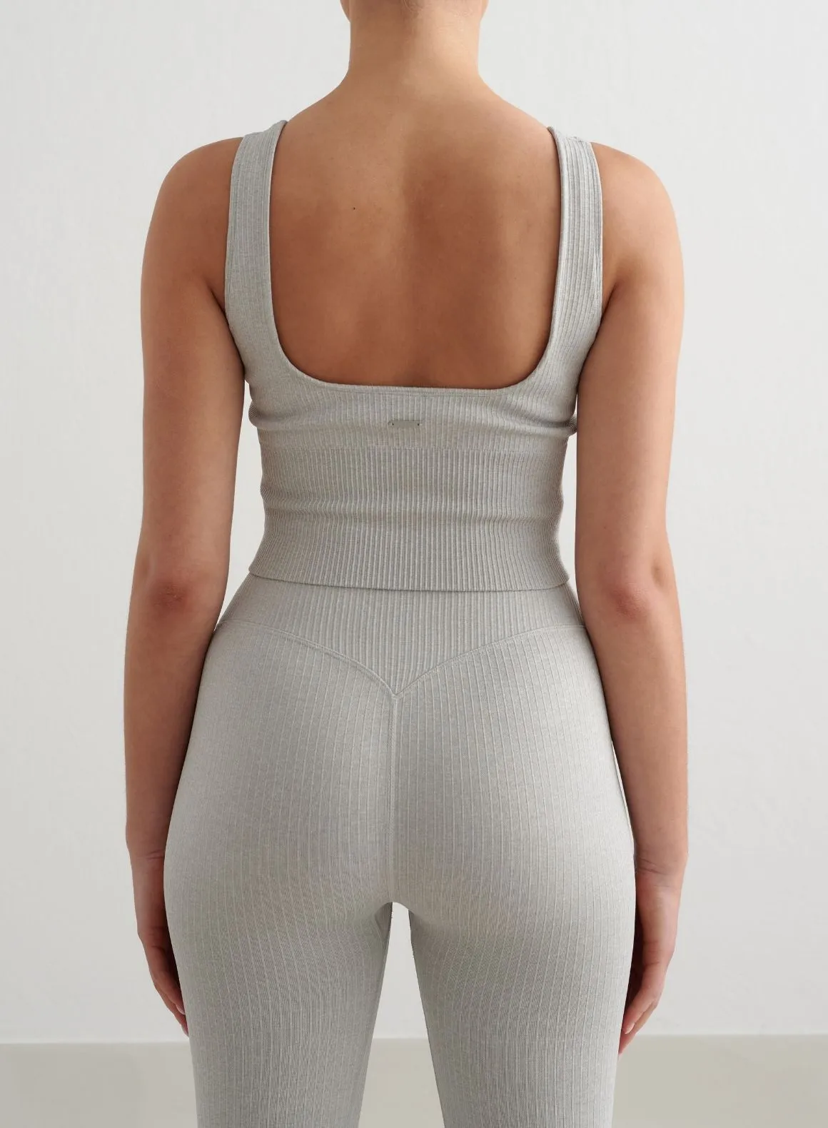 Grey Melange Ribbed Seamless Shaping Bralette Free Move