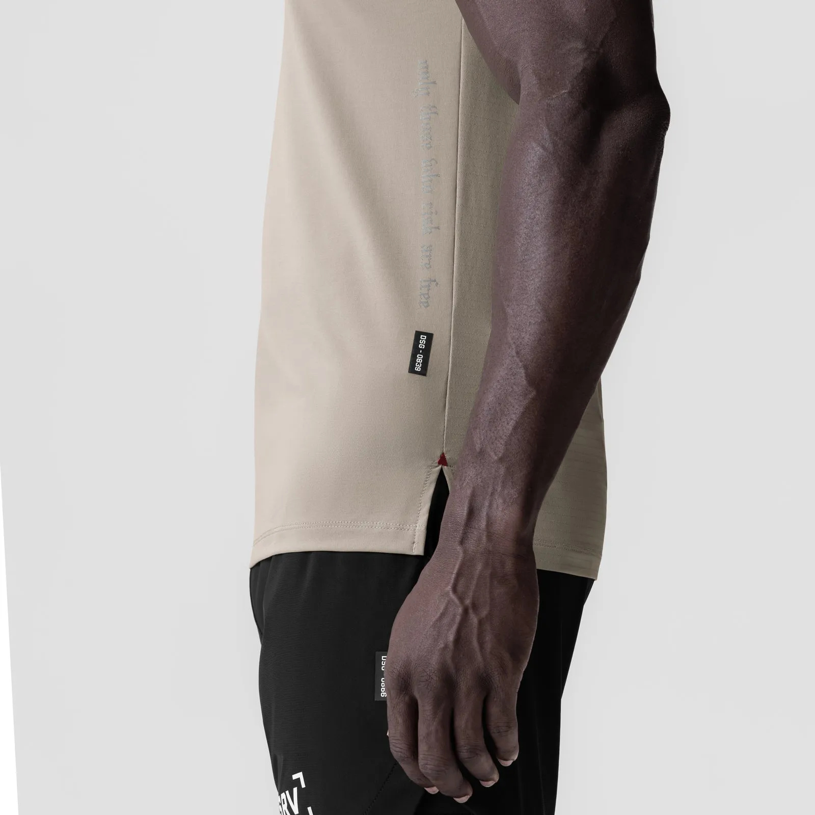0839. 3D-Lite? 2.0 Lycra? Fitted Tee - Sand Smoke "OTWR" PreShrunkCotton