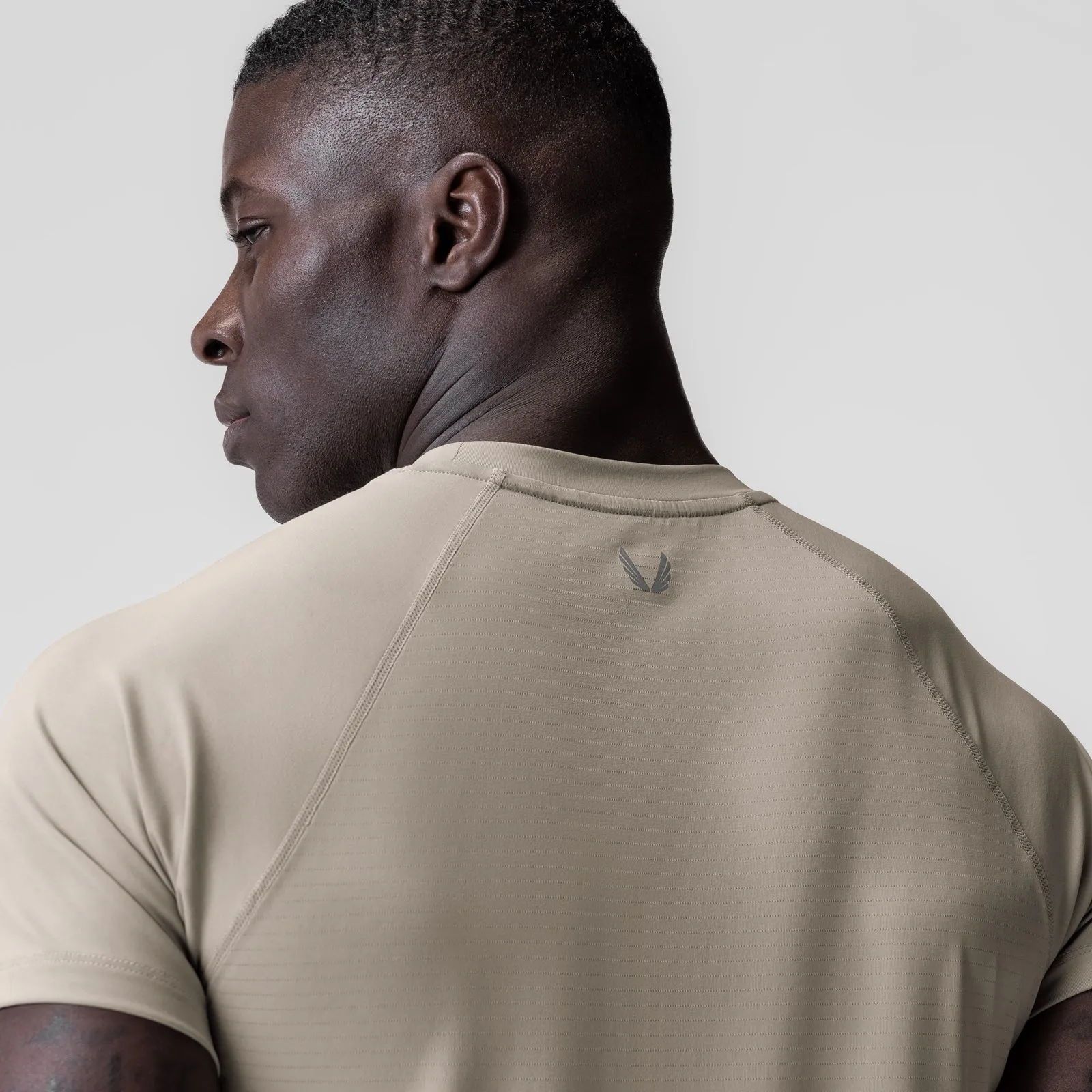 0839. 3D-Lite? 2.0 Lycra? Fitted Tee - Sand Smoke "OTWR" Circular Knit Construction Vegan