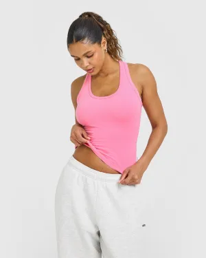 Cotton Fitted Vest | Peony Pink slim cut Zoom Proper Gentle Power