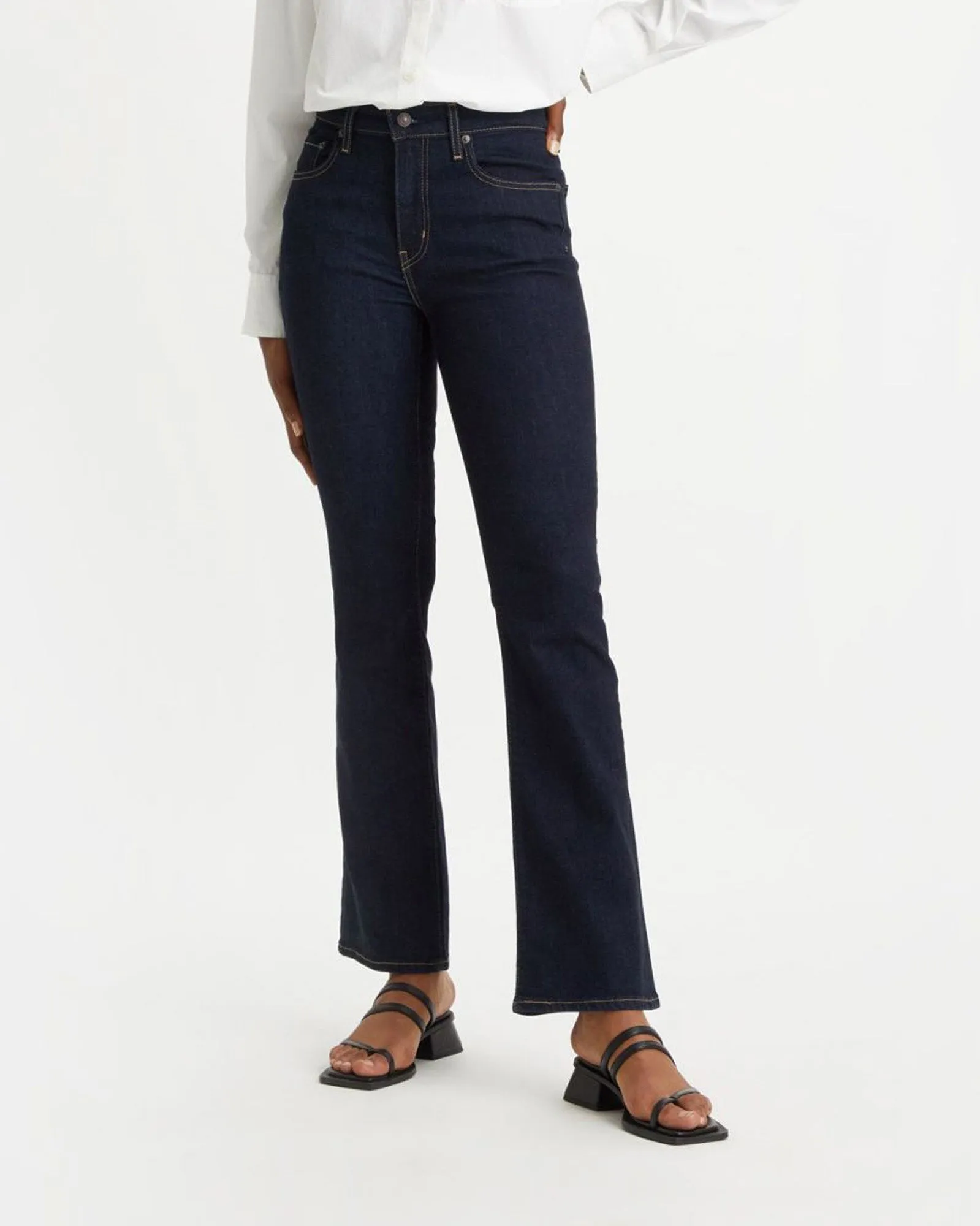 Levi's? Womens 725 High Rise Bootcut Jeans - Blue Wave Rinse Mid Rise Fit Outerwear Friendly