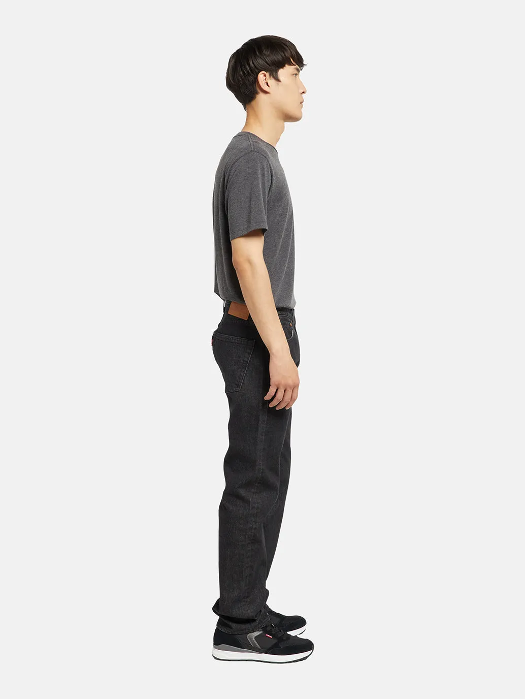 Relaxed Mood Smooth Shape Men's 501 Black Straight Fit Mid Rise Jeans
