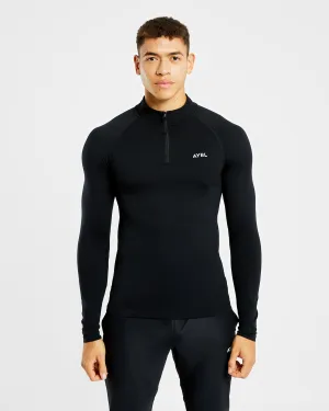 Athletic Tailoring Essential Seamless 1/4 Zip Pullover - Black