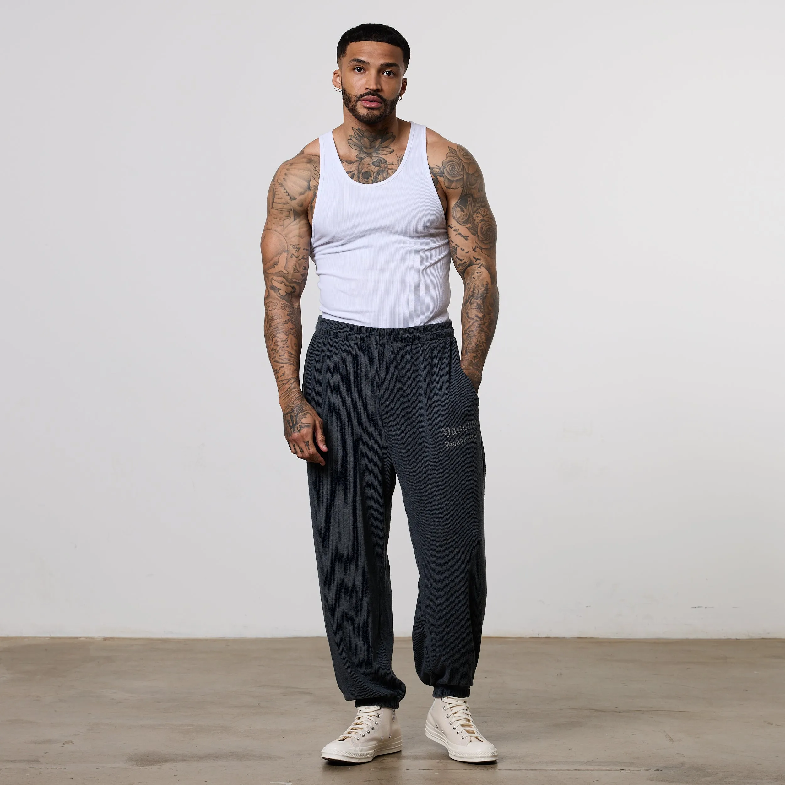 Durable Weave Eco Dye Process Vanquish Grey Bodybuilding Baggy Pants