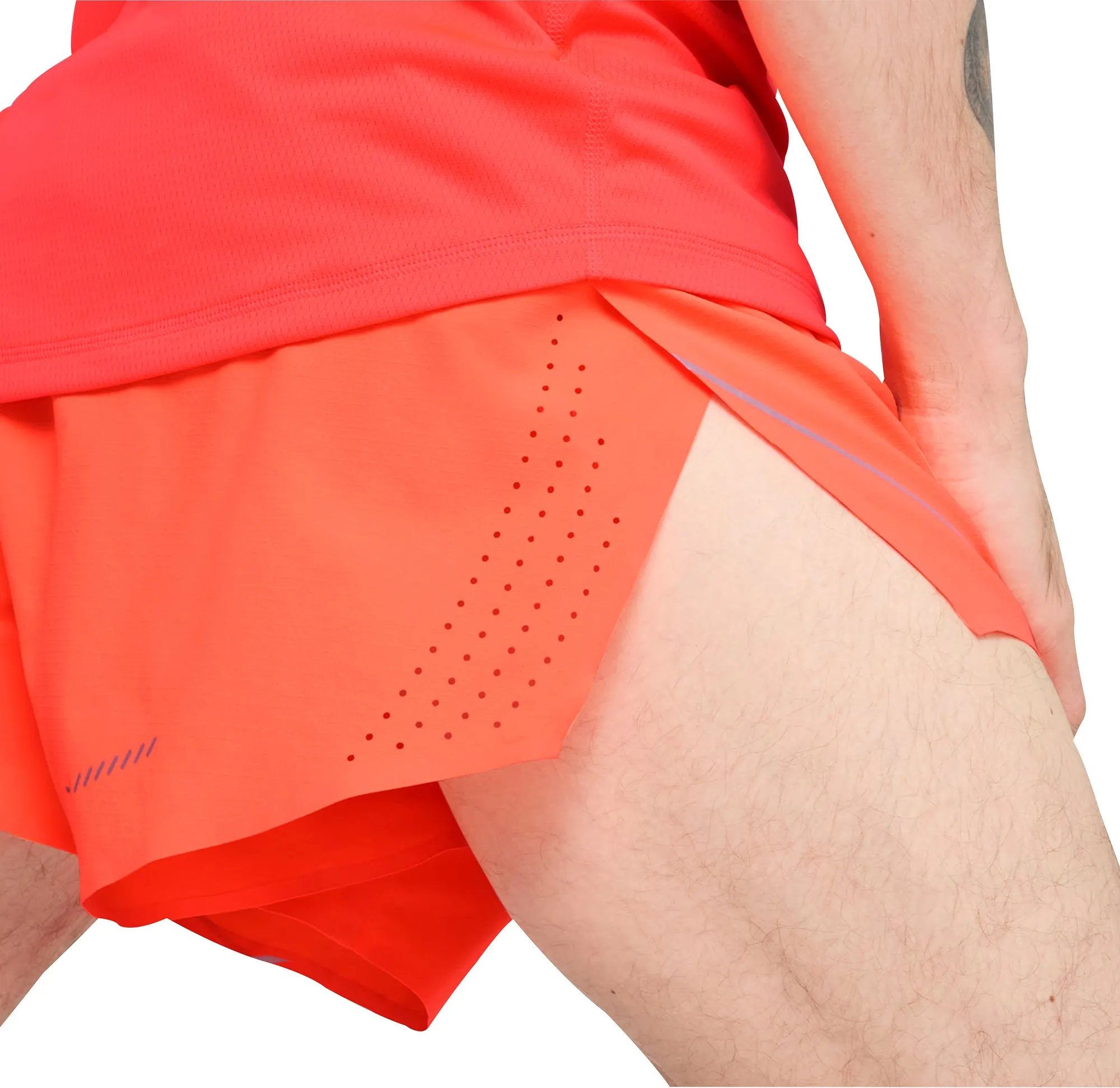 Classic Shorts Moisture Management Lining Puma Raceday Ultraweave 3 Inch Split Mens Running Shorts - Red