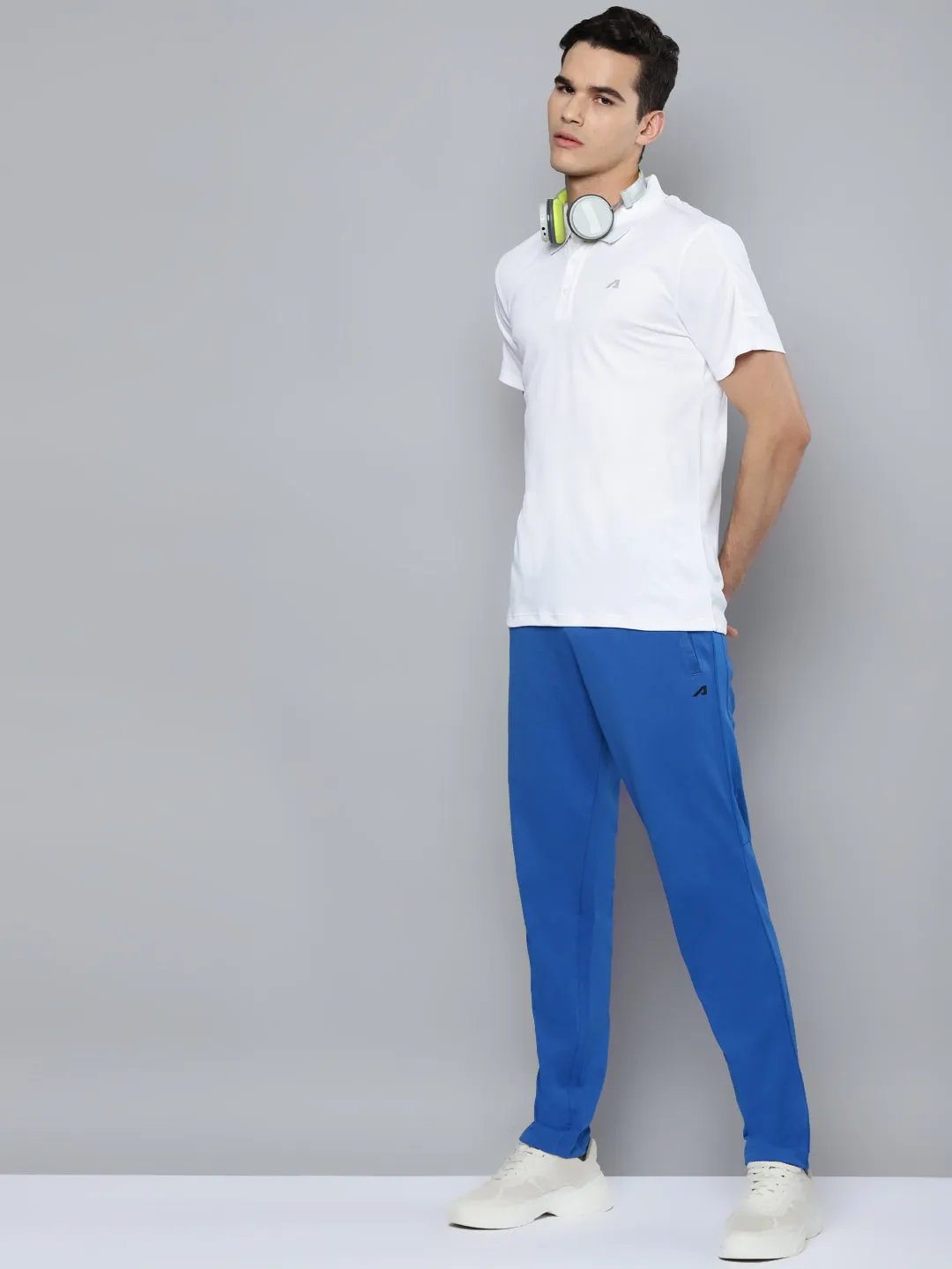 Alcis Men Blue Solid Running Joggers Roomy Fit Bold Design