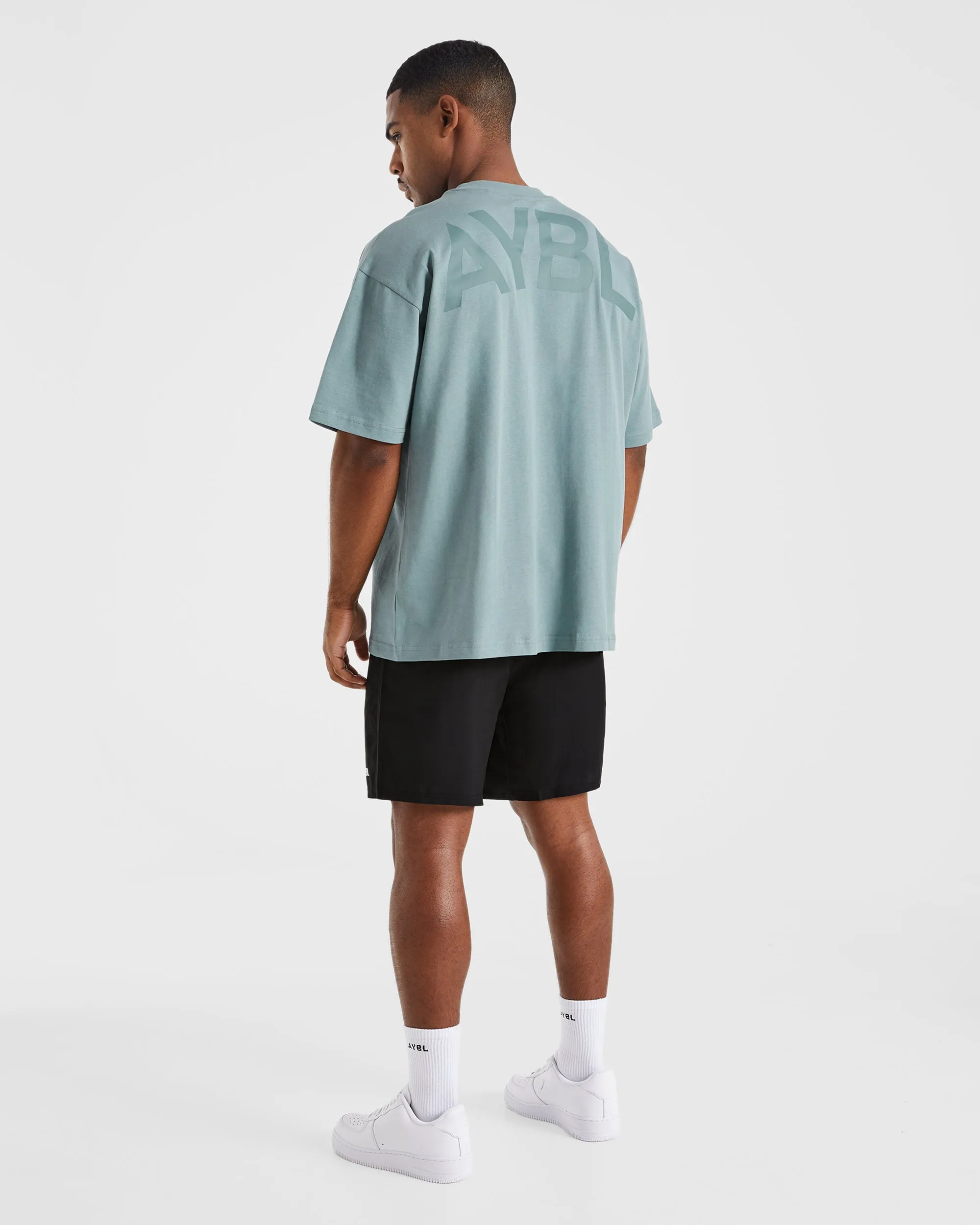 Anti-bacterial Soft Cotton Feel Essential Oversized T Shirt - Ocean Mist
