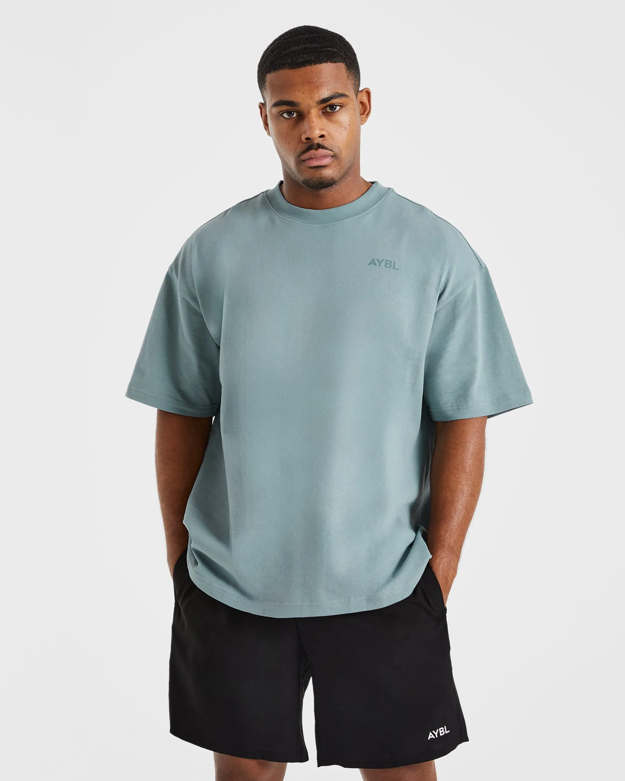Low Impact Dye Essential Oversized T Shirt - Ocean Mist