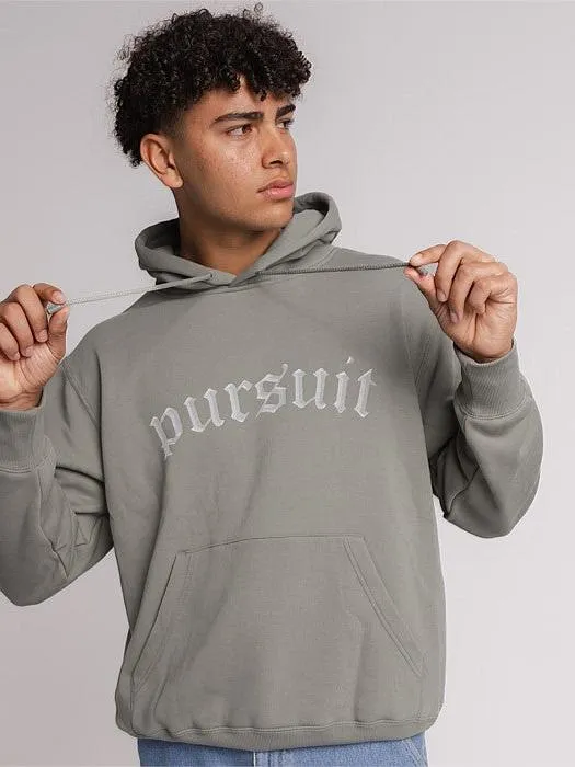 Oversized Silhouette Coffee Date Chrome Heavyweight Pullover in Olive