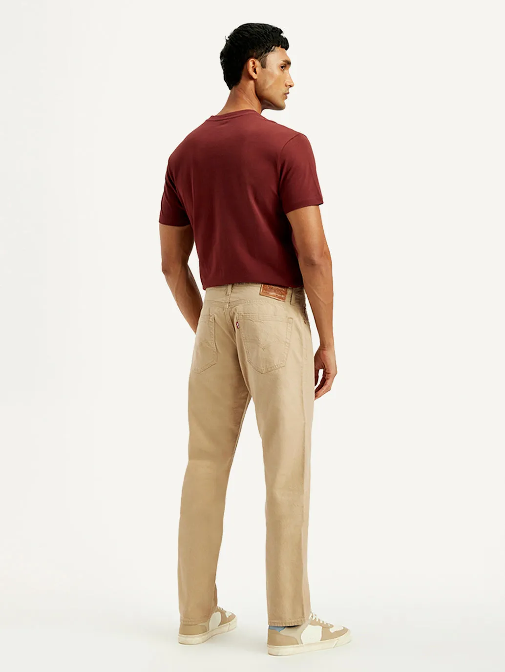 Evening Stroll Stretch Breathable Relaxed Style Lightweight Durable Men's 541 Beige Athletic Tapered Fit Mid Rise Selvedge Jeans