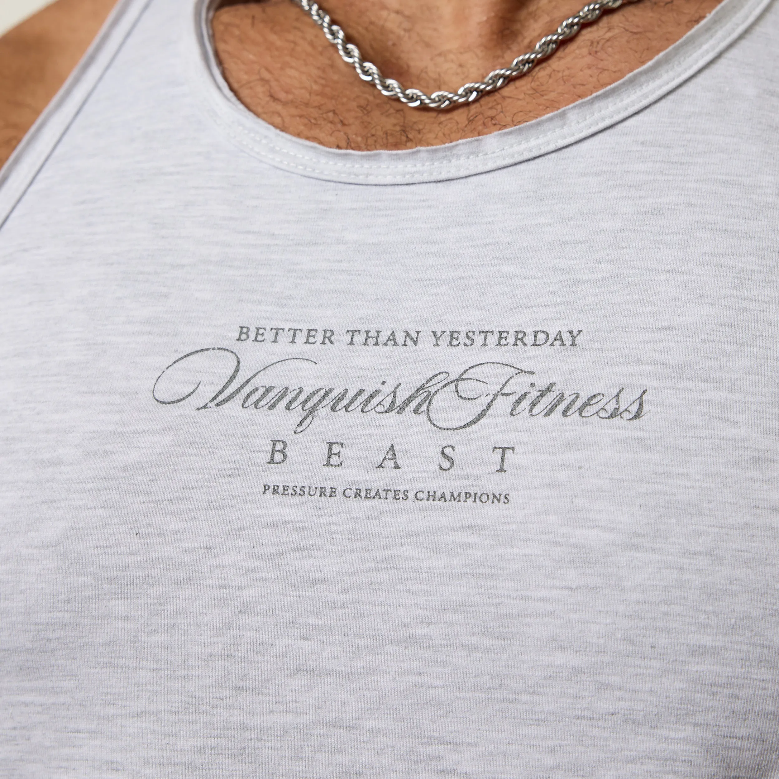 Classic Comfort Wicking Interlock Knit Vanquish x JBeast Grey Tank Top