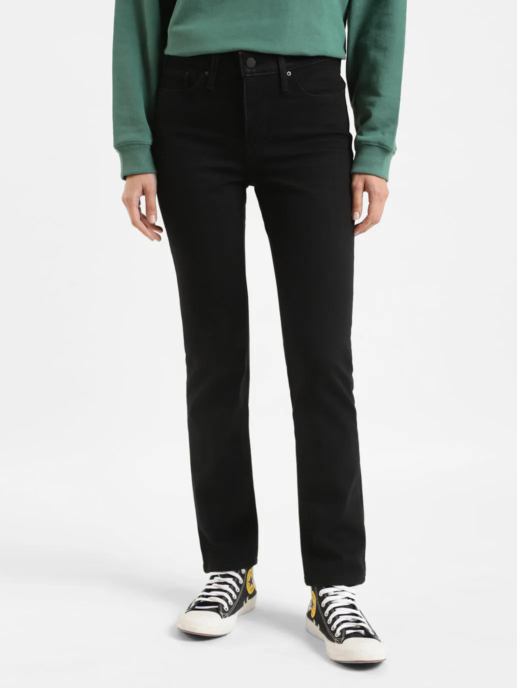 Women's 312 Black Straight Fit Mid Rise Jeans Urban Energy