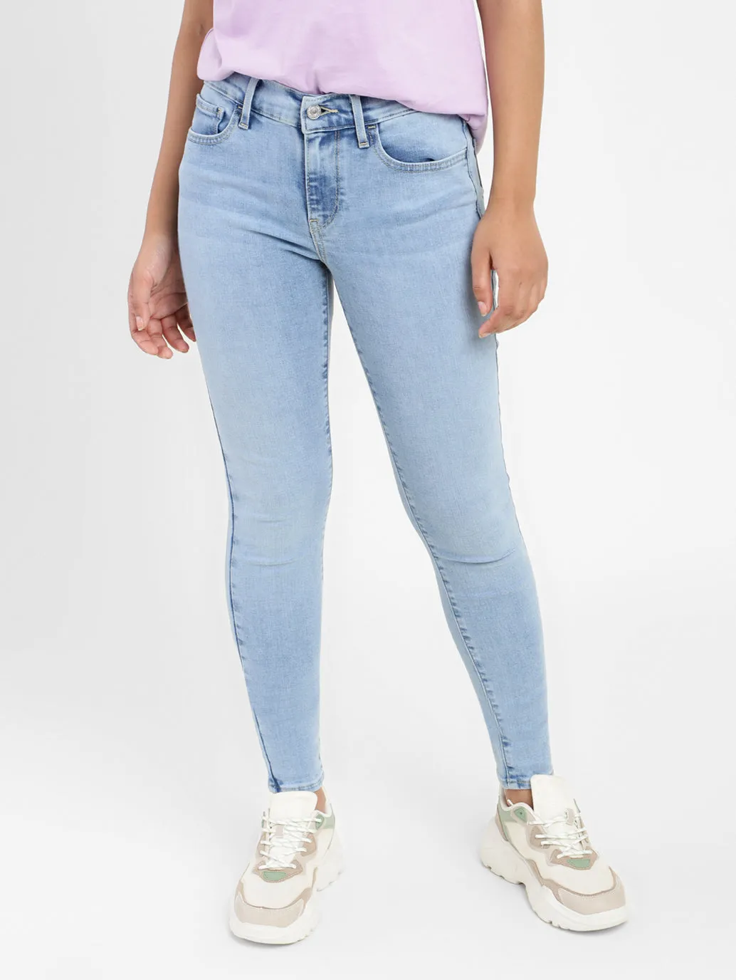 Women's 710 Blue Skinny Fit Mid Rise Jeans Easy Option Lifestyle Piece