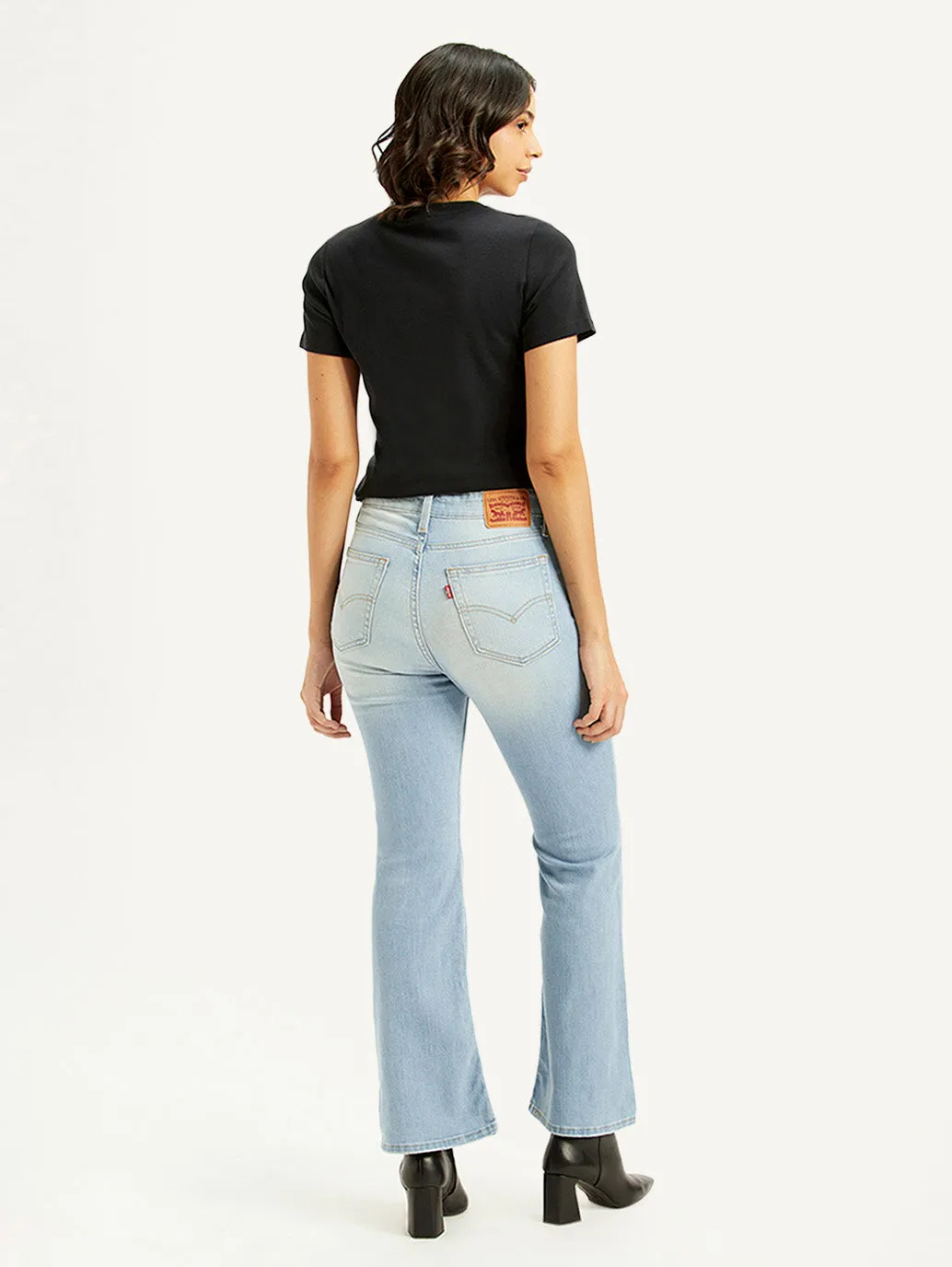 Morning Stroll Outdoor Adventure Date Night Women's 726 Light Blue Flared Fit Mid Rise Jeans
